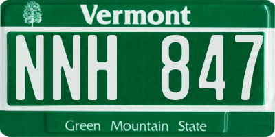 VT license plate NNH847