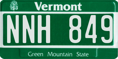 VT license plate NNH849