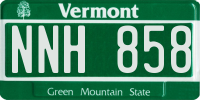 VT license plate NNH858