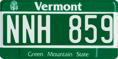 VT license plate NNH859