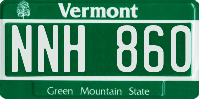 VT license plate NNH860
