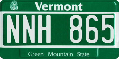VT license plate NNH865