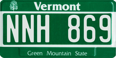VT license plate NNH869