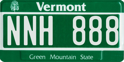 VT license plate NNH888