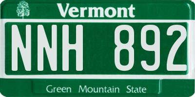 VT license plate NNH892
