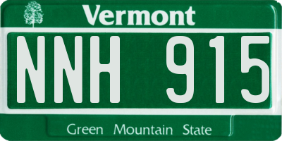 VT license plate NNH915