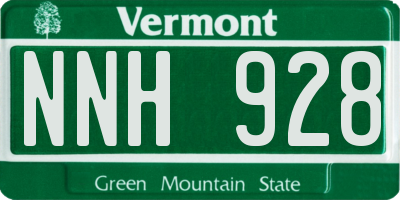 VT license plate NNH928