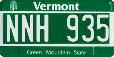 VT license plate NNH935