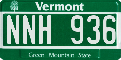 VT license plate NNH936