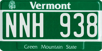 VT license plate NNH938