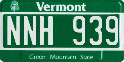 VT license plate NNH939