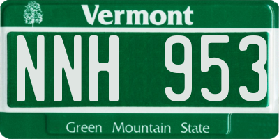 VT license plate NNH953
