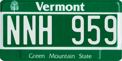 VT license plate NNH959