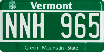 VT license plate NNH965