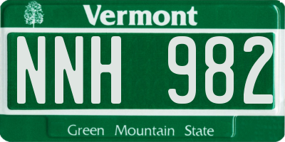 VT license plate NNH982