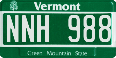 VT license plate NNH988