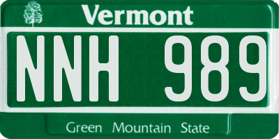 VT license plate NNH989
