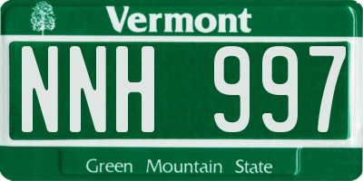 VT license plate NNH997