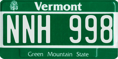 VT license plate NNH998