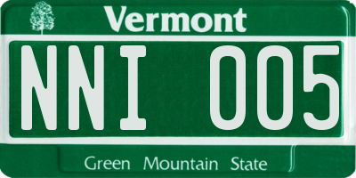 VT license plate NNI005