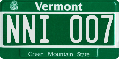 VT license plate NNI007