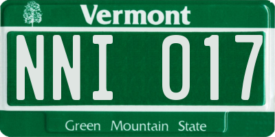 VT license plate NNI017