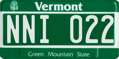 VT license plate NNI022