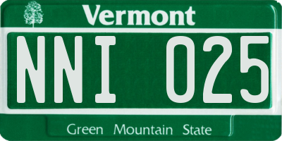 VT license plate NNI025