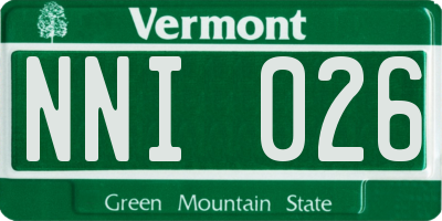 VT license plate NNI026
