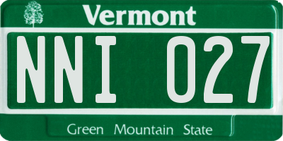 VT license plate NNI027