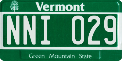 VT license plate NNI029