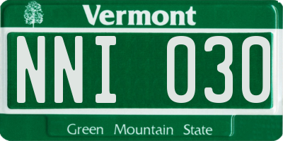 VT license plate NNI030