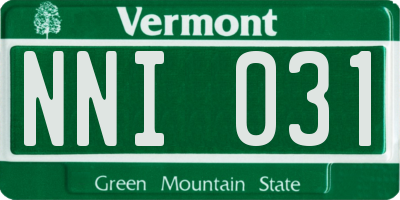 VT license plate NNI031