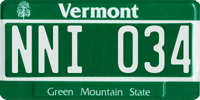 VT license plate NNI034