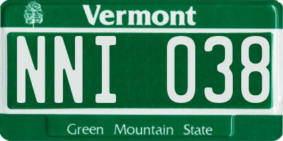 VT license plate NNI038