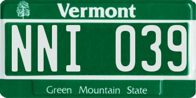 VT license plate NNI039