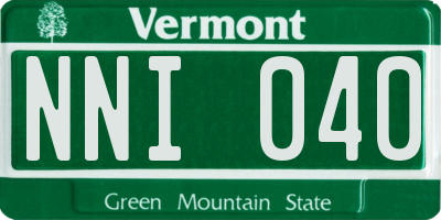 VT license plate NNI040