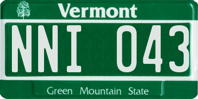 VT license plate NNI043