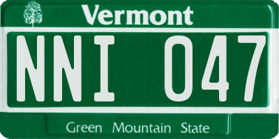 VT license plate NNI047