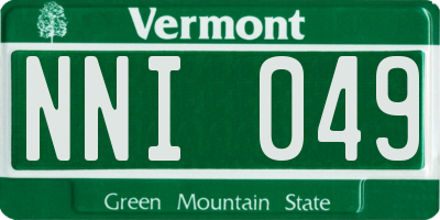 VT license plate NNI049