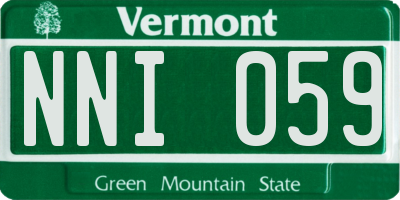 VT license plate NNI059