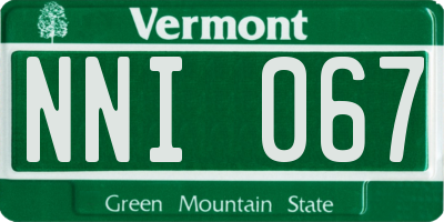 VT license plate NNI067