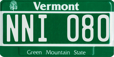 VT license plate NNI080