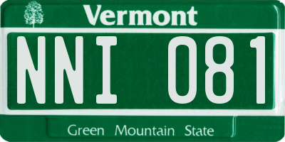 VT license plate NNI081