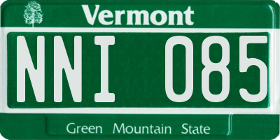 VT license plate NNI085