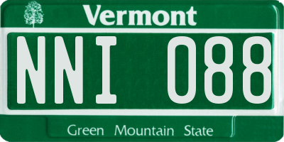 VT license plate NNI088