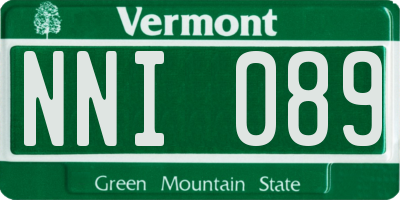 VT license plate NNI089