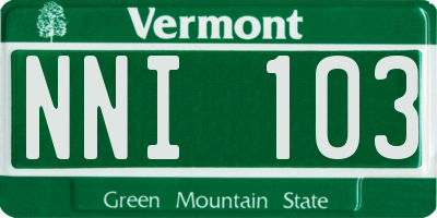 VT license plate NNI103