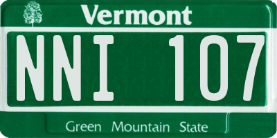 VT license plate NNI107