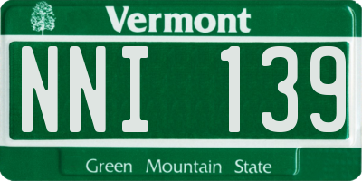 VT license plate NNI139